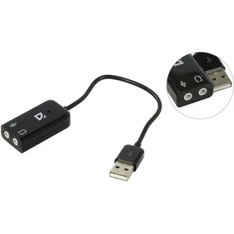 Звуковая карта внешняя Defender Audio USB 63002, 2.0, USB, Retail
